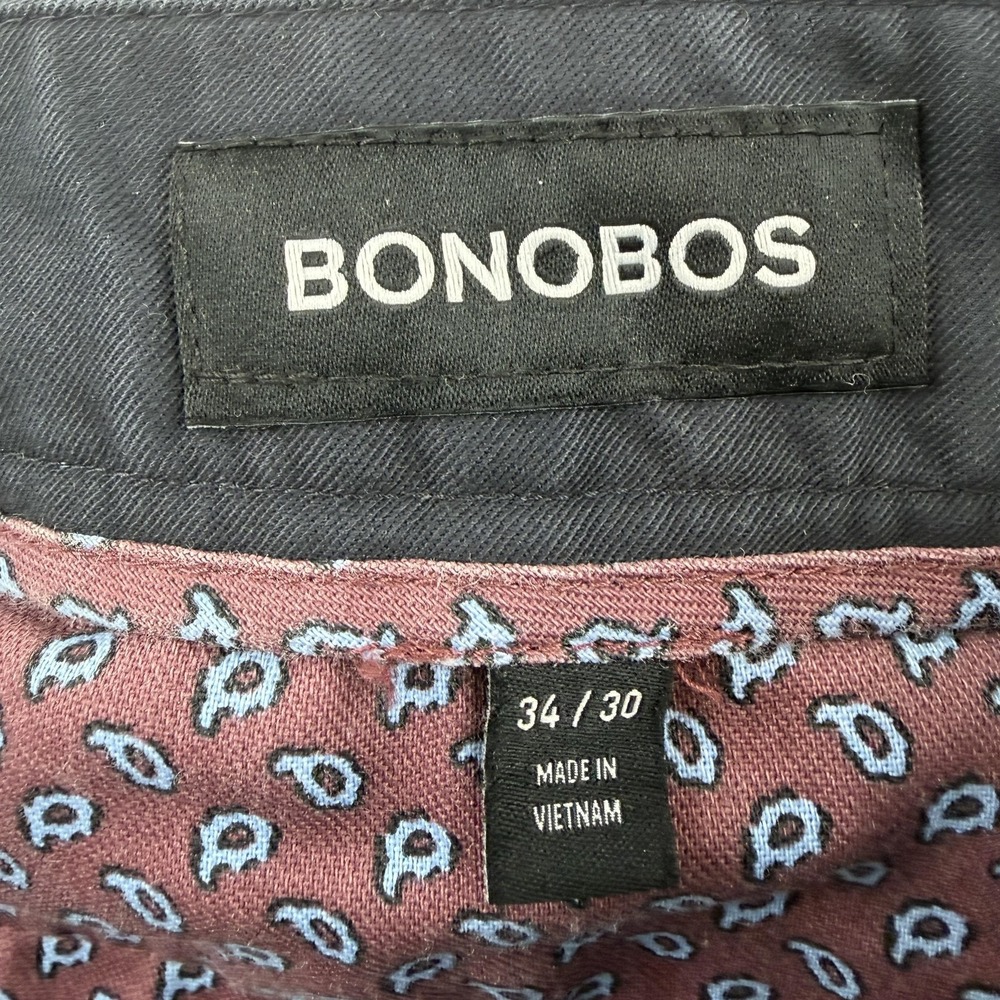 Bonobos Chino Pants Mens 34x30 Black Regular Fit Stretch Straight Casual Office - Picture 3 of 10